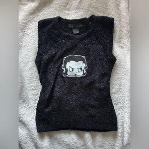 Up cycled Betty Boop furry sparkly tank top